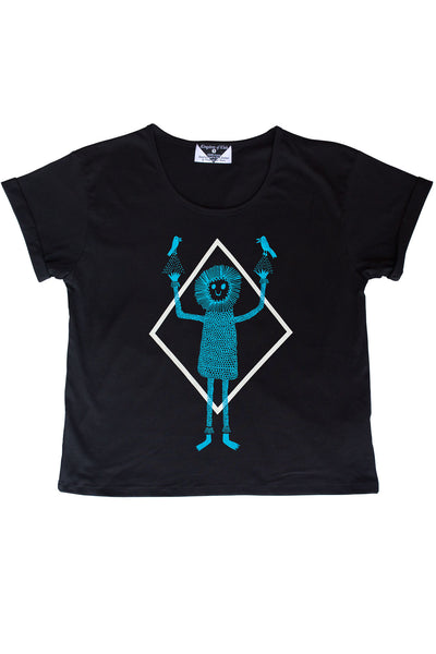 Brian Bird-Lion Women's Baroness Tee Black / Blue